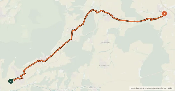 Kartenübersicht der Radroute Radroutennetz Landkreis GÖ V59