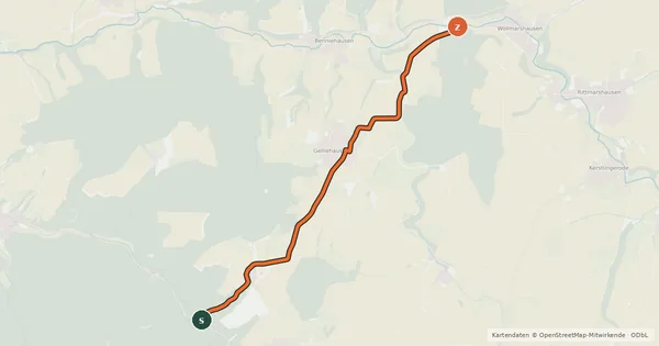 Kartenübersicht der Radroute Radroutennetz Landkreis GÖ V61