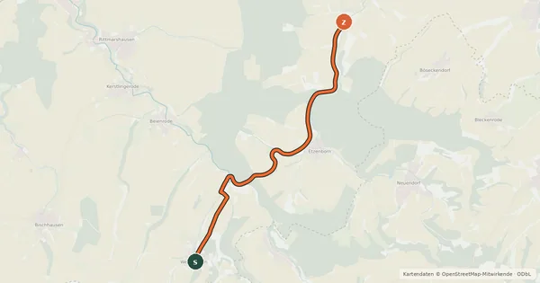 Kartenübersicht der Radroute Radroutennetz Landkreis GÖ V71