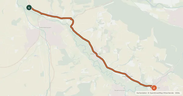 Kartenübersicht der Radroute Radroutennetz Landkreis GÖ V79