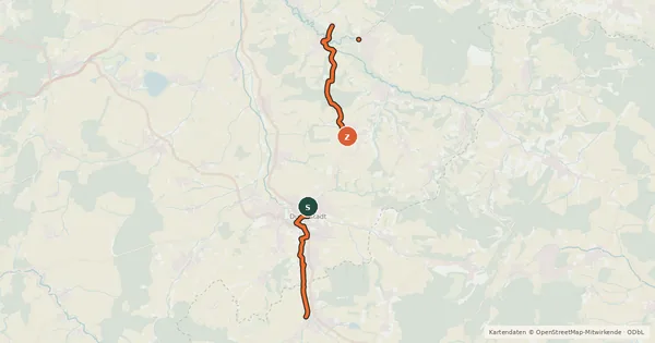 Kartenübersicht der Radroute Radroutennetz Landkreis GÖ V81