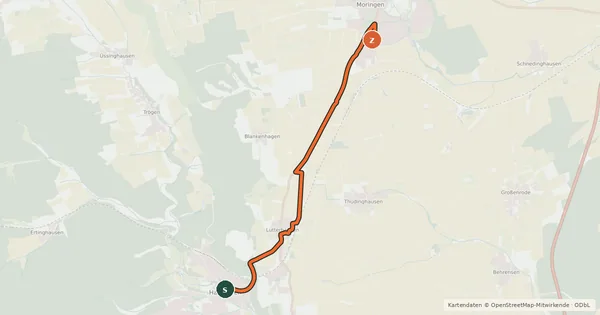 Kartenübersicht der Radroute Radroutennetz NOM Hardegsen - MOringen
