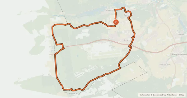 Kartenübersicht der Radroute Radrundwanderweg Niederkrüchten