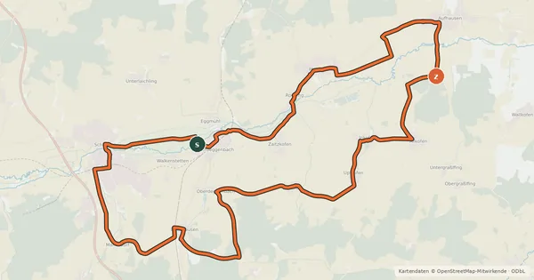 Kartenübersicht der Radroute Radrundwanderweg R6 Landkreis Regensburg