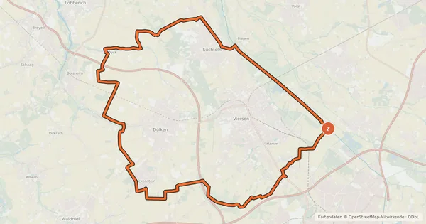 Kartenübersicht der Radroute Radrundwanderweg Viersen