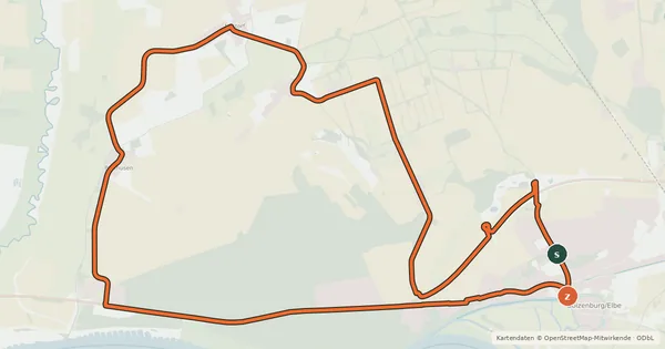 Kartenübersicht der Radroute Radrundweg 1 Boizenburg-Nostorf