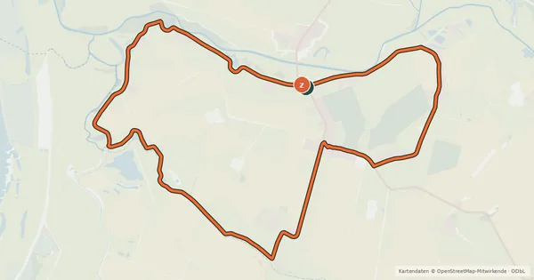 Kartenübersicht der Radroute Radrundweg 2 Teldau