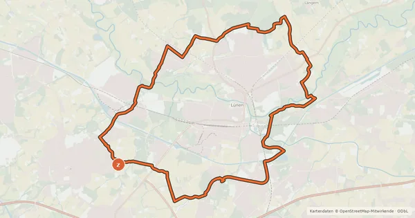 Kartenübersicht der Radroute Radrundweg A7 - Lünen