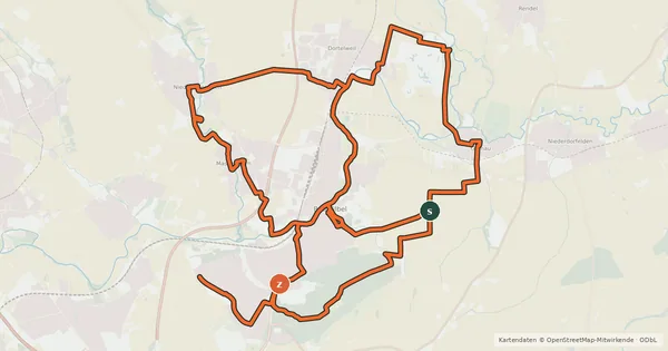 Kartenübersicht der Radroute Radrundweg Bad Vilbel