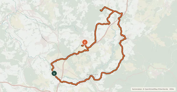 Kartenübersicht der Radroute Radrundweg Bayreuth BT 36