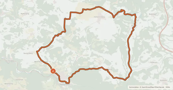 Kartenübersicht der Radroute Radrundweg Bayreuth BT13