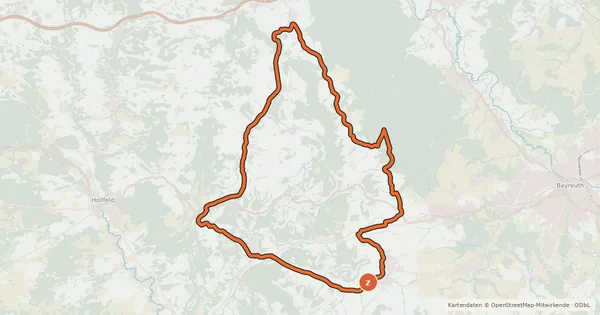 Kartenübersicht der Radroute Radrundweg Bayreuth BT38