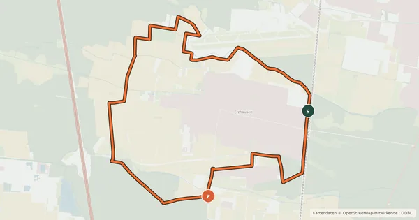 Kartenübersicht der Radroute Radrundweg Erzhausen