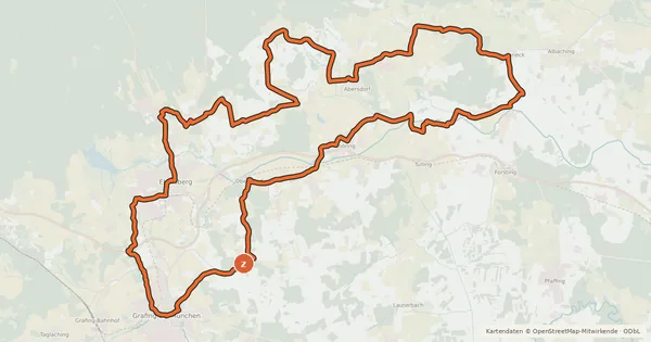 Kartenübersicht der Radroute Radrundweg Grafing - Tour 1