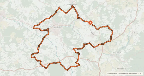 Kartenübersicht der Radroute Radrundweg Kulmbach KU1