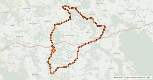 Kartenübersicht der Radroute Radrundweg Kulmbach KU10
