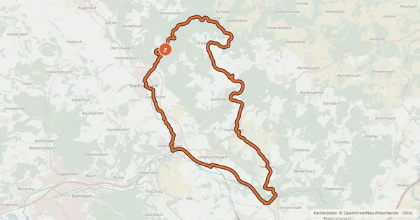 Kartenübersicht der Radroute Radrundweg Kulmbach KU3