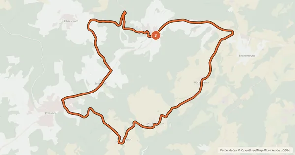 Kartenübersicht der Radroute Radrundweg Kulmbach KU6