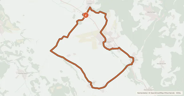 Kartenübersicht der Radroute Radrundweg Kulmbach KU7