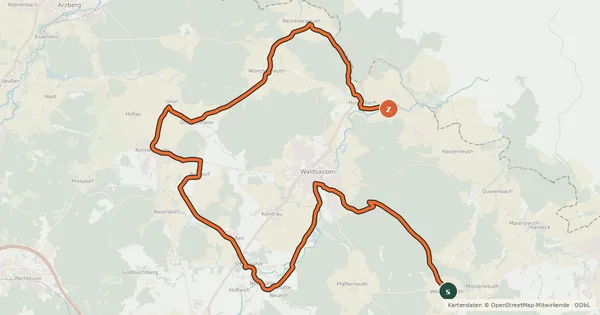 Kartenübersicht der Radroute Radrundweg Lkr. TIR 7