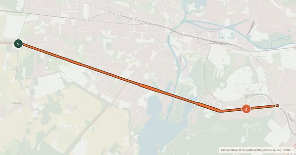 Kartenübersicht der Radroute Radschnellverbindung West-Route