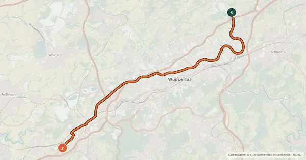 Kartenübersicht der Radroute Radschnellweg Nordbahntrasse