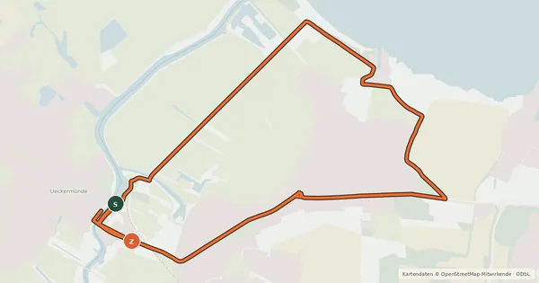 Kartenübersicht der Radroute Radtour 01 der LAG Stteiner Haff