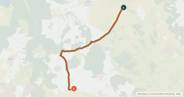 Kartenübersicht der Radroute Radtour 09 - Um das Brucker Moos, LKR Ebersberg