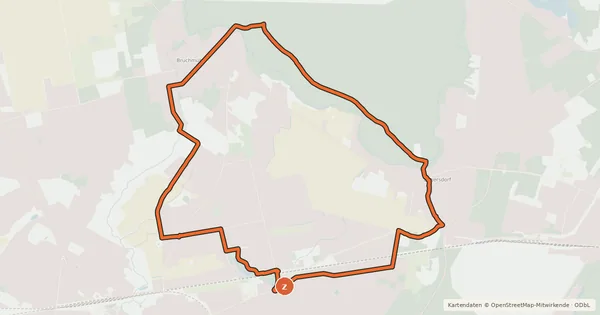 Kartenübersicht der Radroute Radtour 1 Mühlenfließ-Petershagen