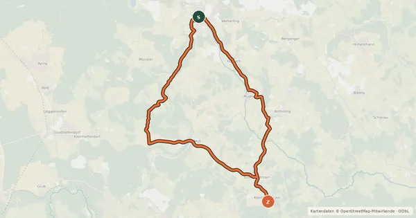 Kartenübersicht der Radroute Radtour 10, LKR Ebersberg