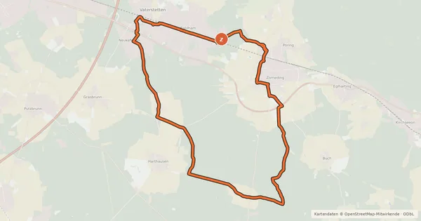 Kartenübersicht der Radroute Radtour 13, LKR Ebersberg