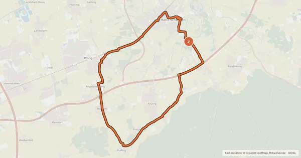 Kartenübersicht der Radroute Radtour 2, LKR Ebersberg