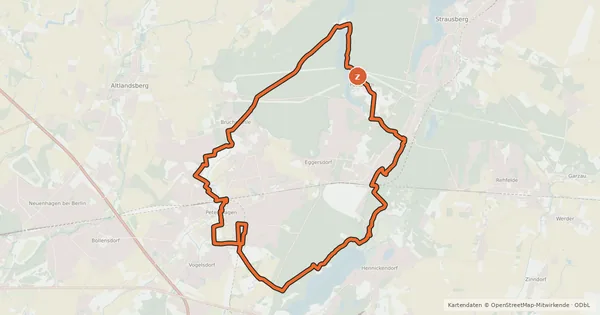 Kartenübersicht der Radroute Radtour 5 Rund um Petershagen - Eggersdorf