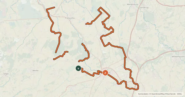 Kartenübersicht der Radroute Radtour durch Geest und Moor