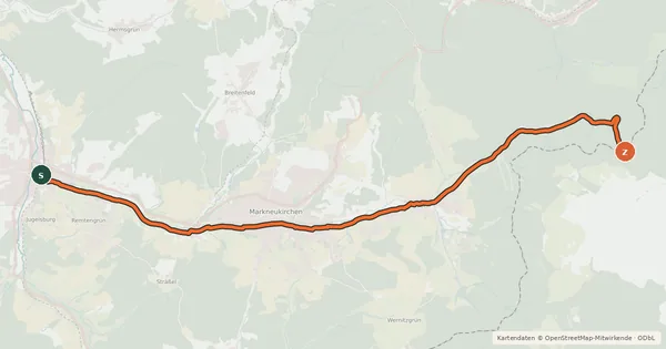 Kartenübersicht der Radroute Radtour Schwarzbachtal