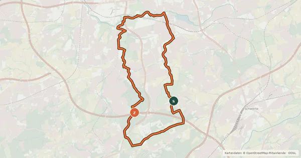 Kartenübersicht der Radroute Radtour Süd