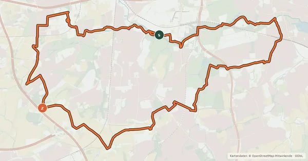 Kartenübersicht der Radroute Radtour West