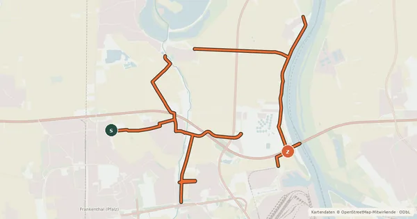 Kartenübersicht der Radroute Radverkehrsnetz FT-Mörsch