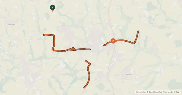 Kartenübersicht der Radroute Radverkehrsnetz Kreis Herford, Kirchlengern