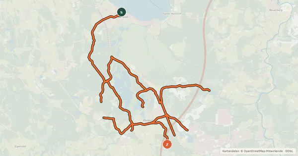 Kartenübersicht der Radroute Radverkehrsnetz Kreis Weilheim-Schongau - Seeshaupt