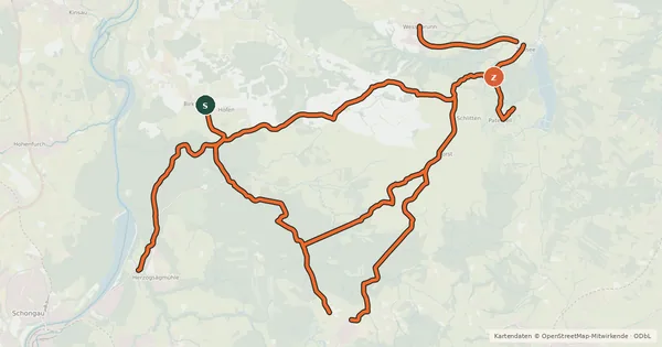 Kartenübersicht der Radroute Radverkehrsnetz Kreis Weilheim-Schongau - Wessobrunn