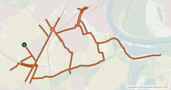 Kartenübersicht der Radroute Radverkehrsnetz LU-Rheingönheim