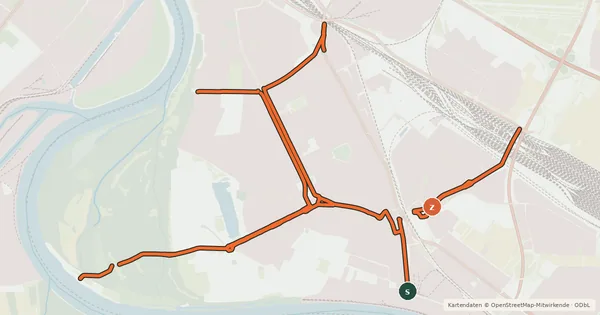 Kartenübersicht der Radroute Radverkehrsnetz Mannheim-Neckarau