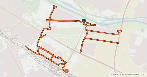 Kartenübersicht der Radroute Radverkehrsnetz Mannheim-Neuostheim/Neuhermsheim
