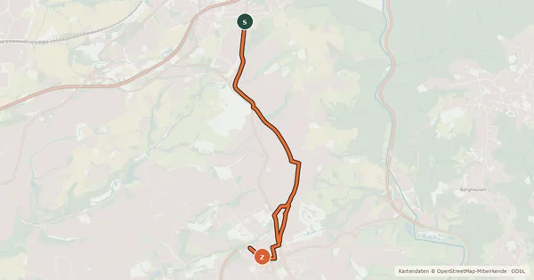 Kartenübersicht der Radroute Radverkehrsnetz NRW, Gräfrath-Solingen