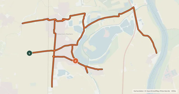 Kartenübersicht der Radroute Radverkehrsnetz RP-Bobenheim-Roxheim