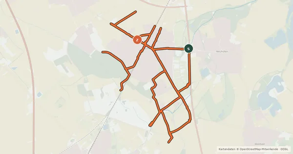Kartenübersicht der Radroute Radverkehrsnetz RP-Limburgerhof