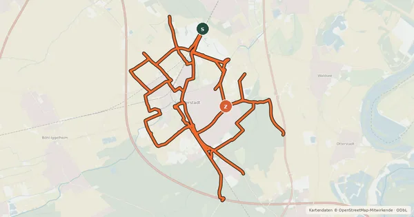 Kartenübersicht der Radroute Radverkehrsnetz RP-Schifferstadt