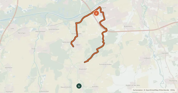 Kartenübersicht der Radroute Radwanderweg 3, Regionalmarketing Günzburg GbR