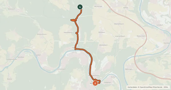 Kartenübersicht der Radroute Radwanderweg E5